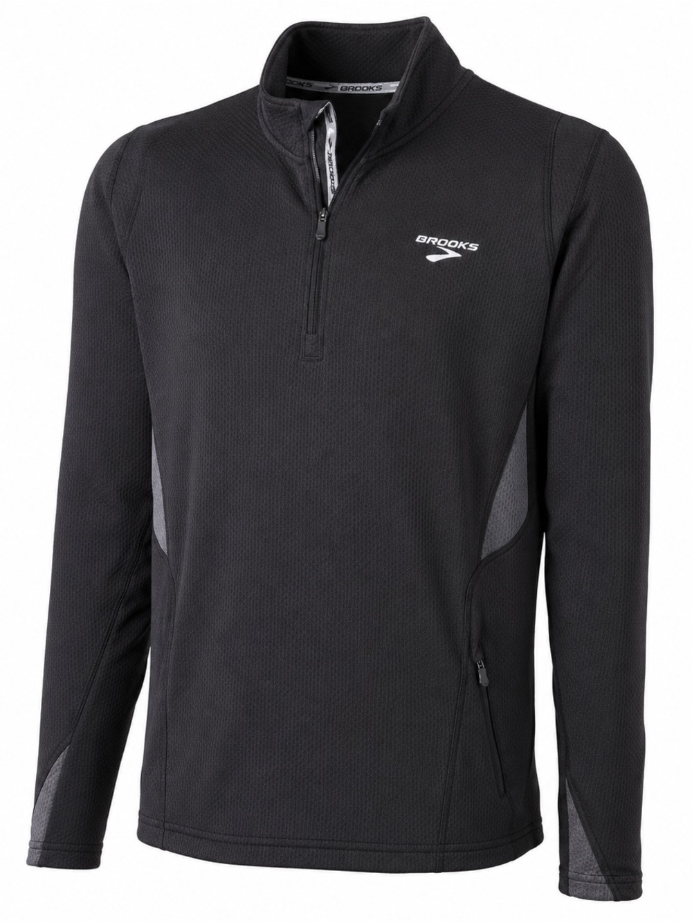 Brooks Running Pullover Mens XXL Black 1/4 Zip Performance Mesh Jacket 210246
